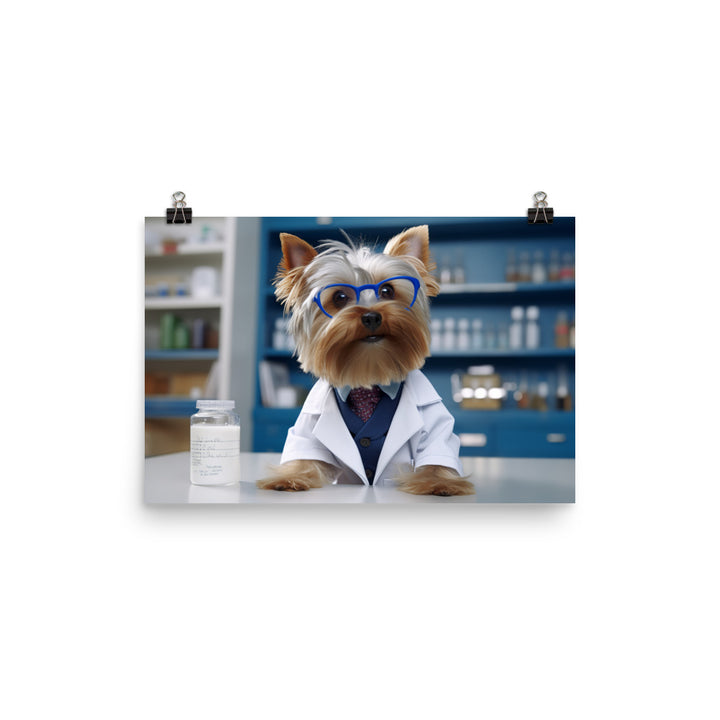 Yorkshire Terrier Pharmacist Photo paper poster - PosterfyAI.com