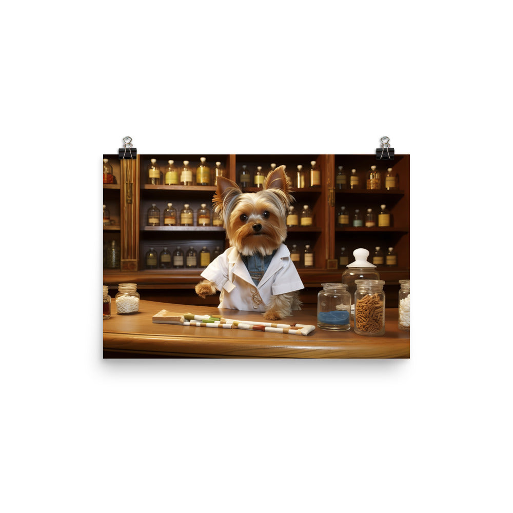 Yorkshire Terrier Pharmacist Photo paper poster - PosterfyAI.com