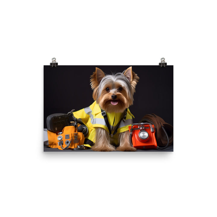 Yorkshire Terrier Paramedic Photo paper poster - PosterfyAI.com