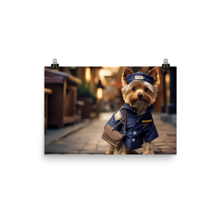 Yorkshire Terrier Mail Carrier Photo paper poster - PosterfyAI.com