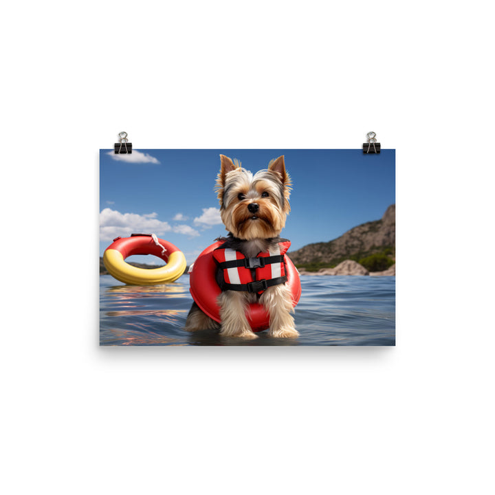 Yorkshire Terrier Lifeguard Photo paper poster - PosterfyAI.com