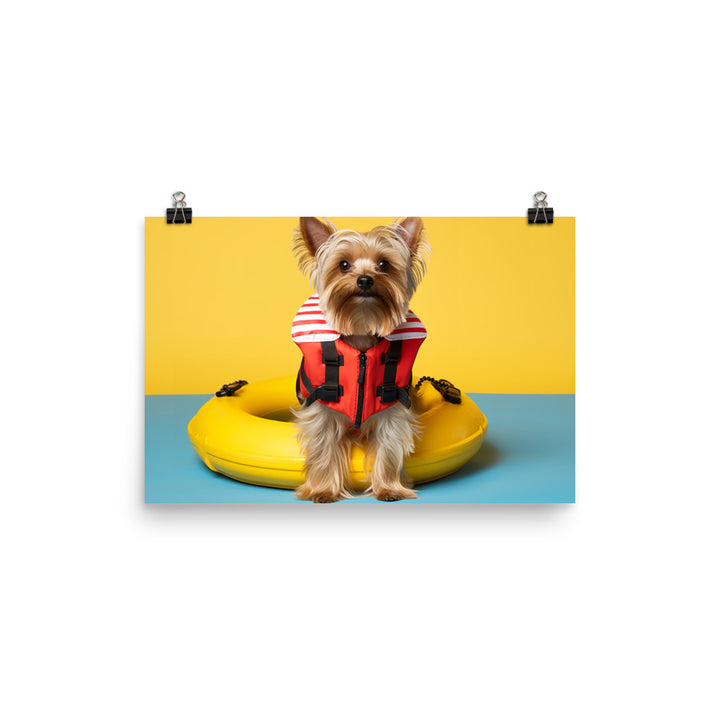 Yorkshire Terrier Lifeguard Photo paper poster - PosterfyAI.com