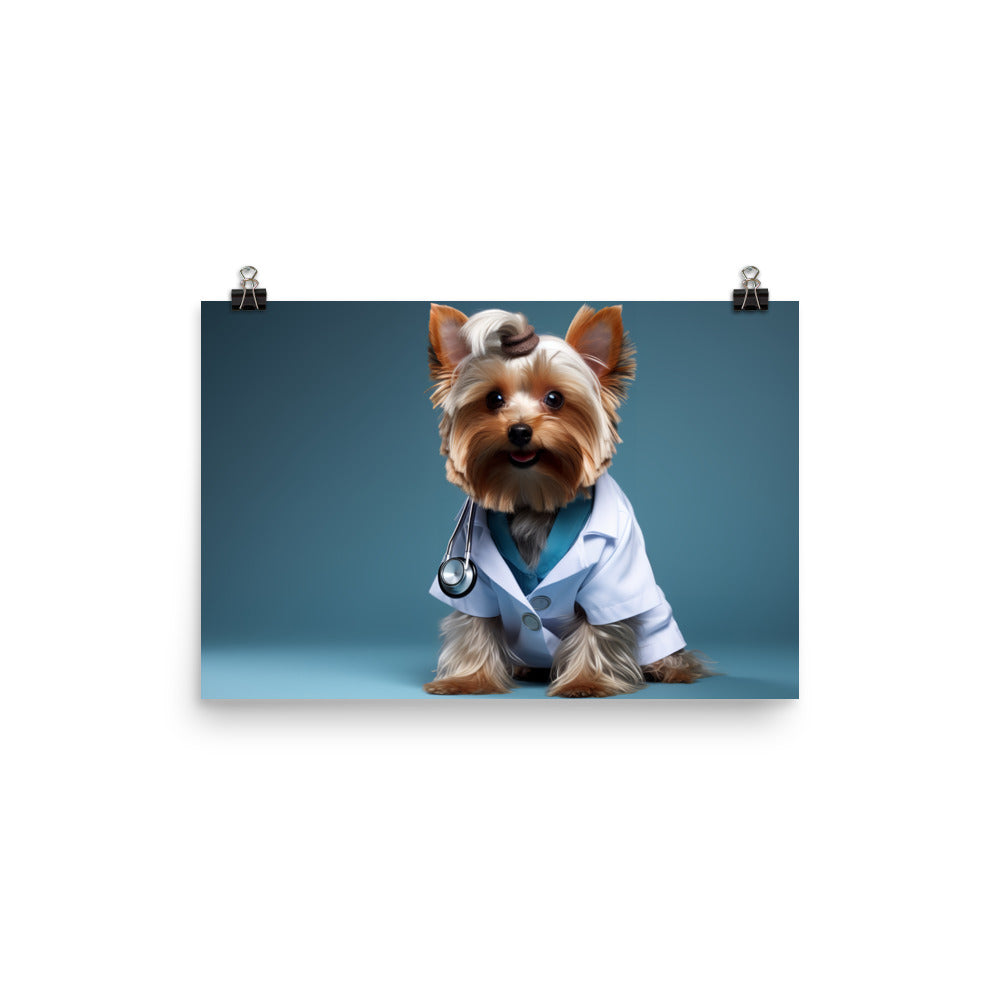 Yorkshire Terrier Doctor Photo paper poster - PosterfyAI.com