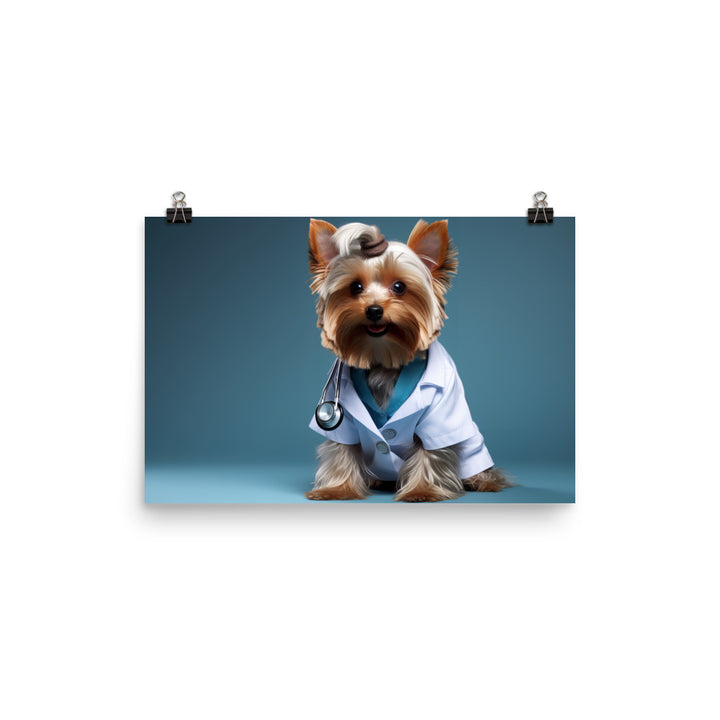 Yorkshire Terrier Doctor Photo paper poster - PosterfyAI.com