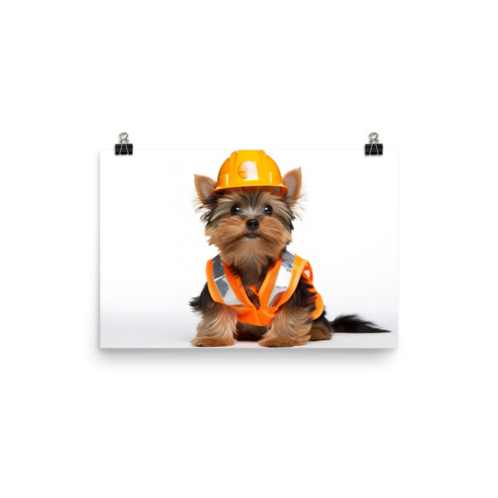 Yorkshire Terrier Contractor Photo paper poster - PosterfyAI.com