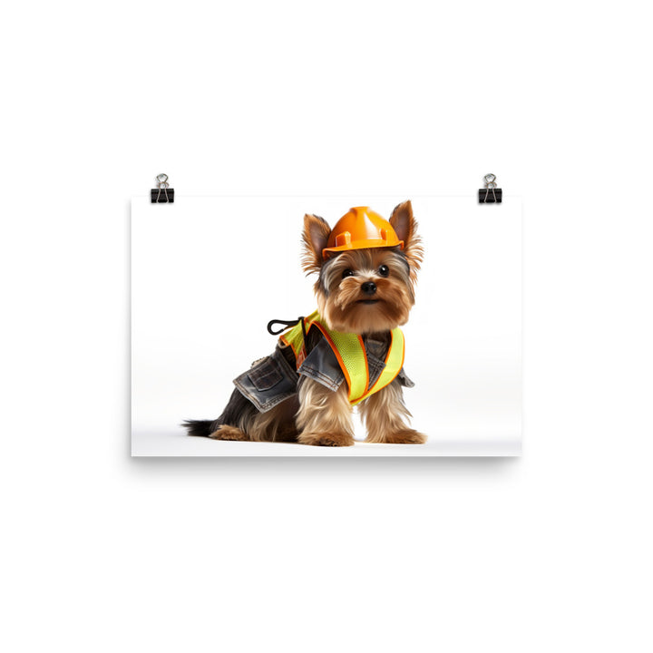 Yorkshire Terrier Contractor Photo paper poster - PosterfyAI.com