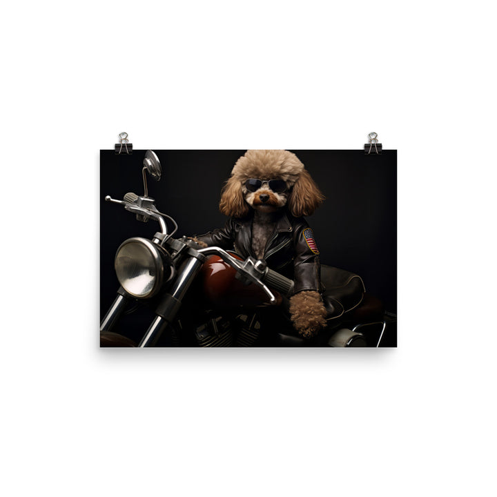 Poodle Superbike Athlete Photo paper poster - PosterfyAI.com