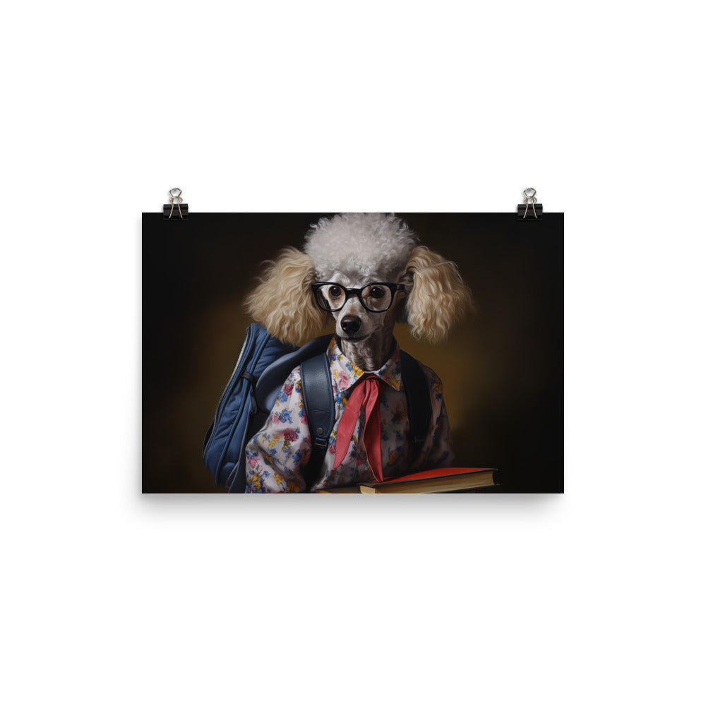 Poodle Student Photo paper poster - PosterfyAI.com