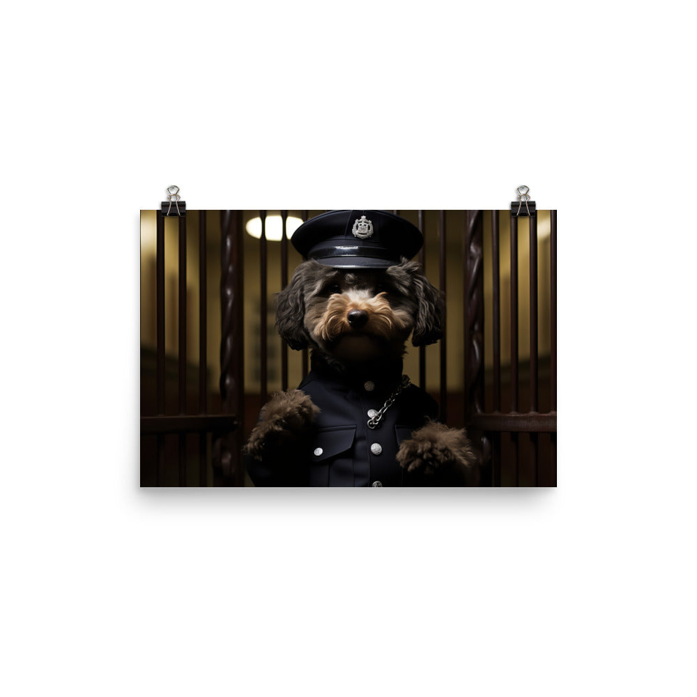 Poodle Prison Officer Photo paper poster - PosterfyAI.com