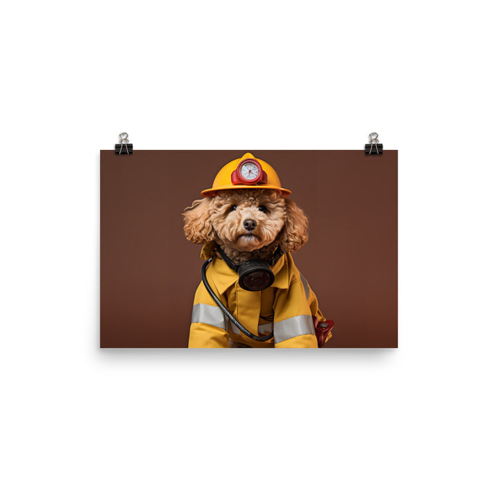 Poodle Firefighter Photo paper poster - PosterfyAI.com