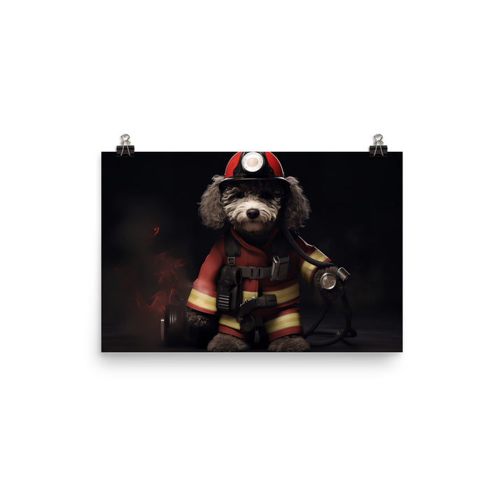 Poodle Firefighter Photo paper poster - PosterfyAI.com
