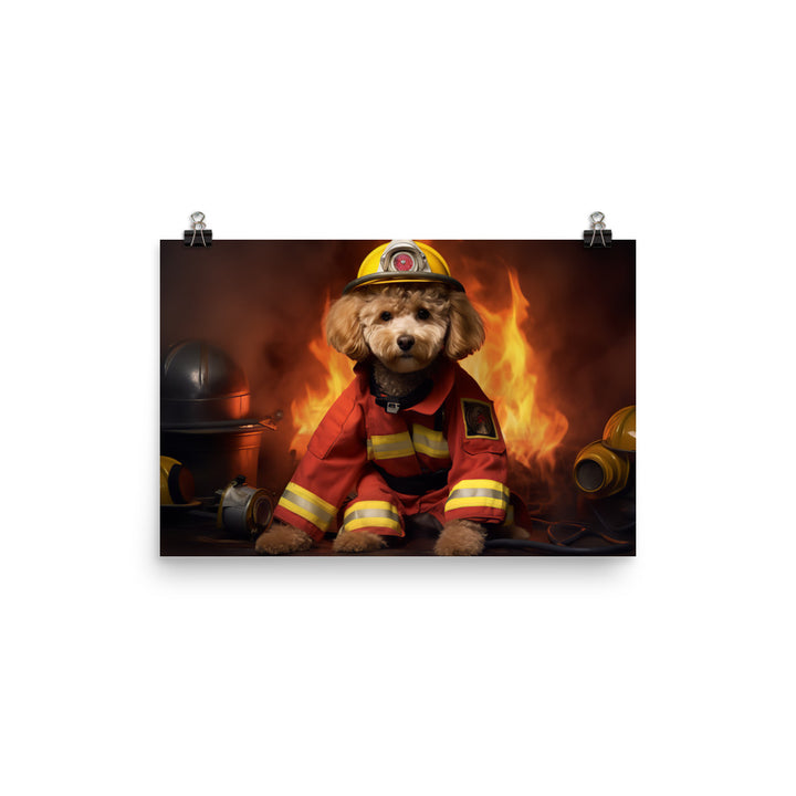 Poodle Firefighter Photo paper poster - PosterfyAI.com