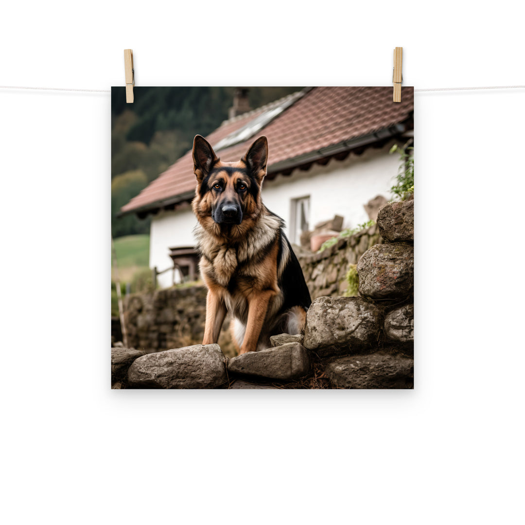 German Shepherd Photo paper poster - PosterfyAI.com