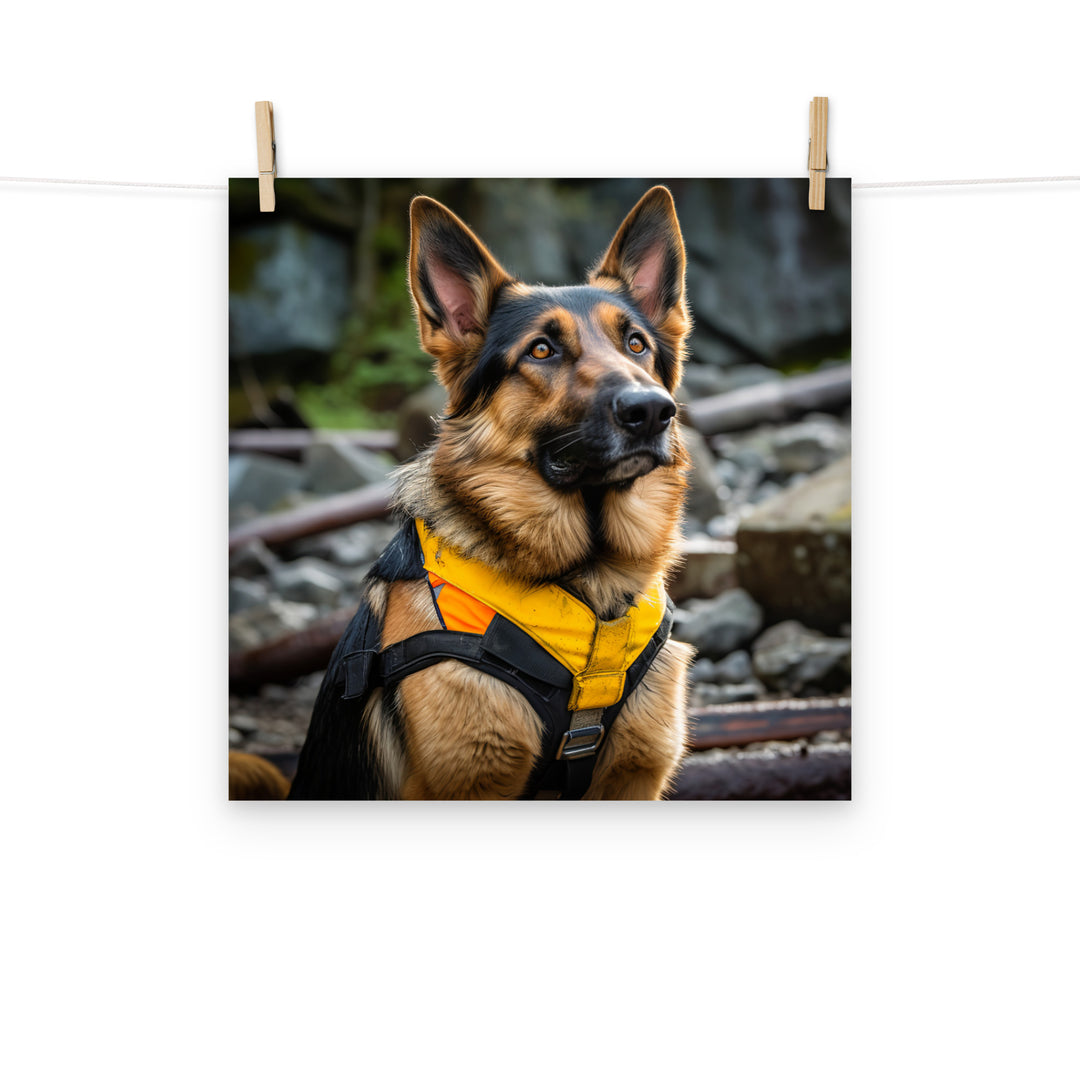German Shepherd Photo paper poster - PosterfyAI.com