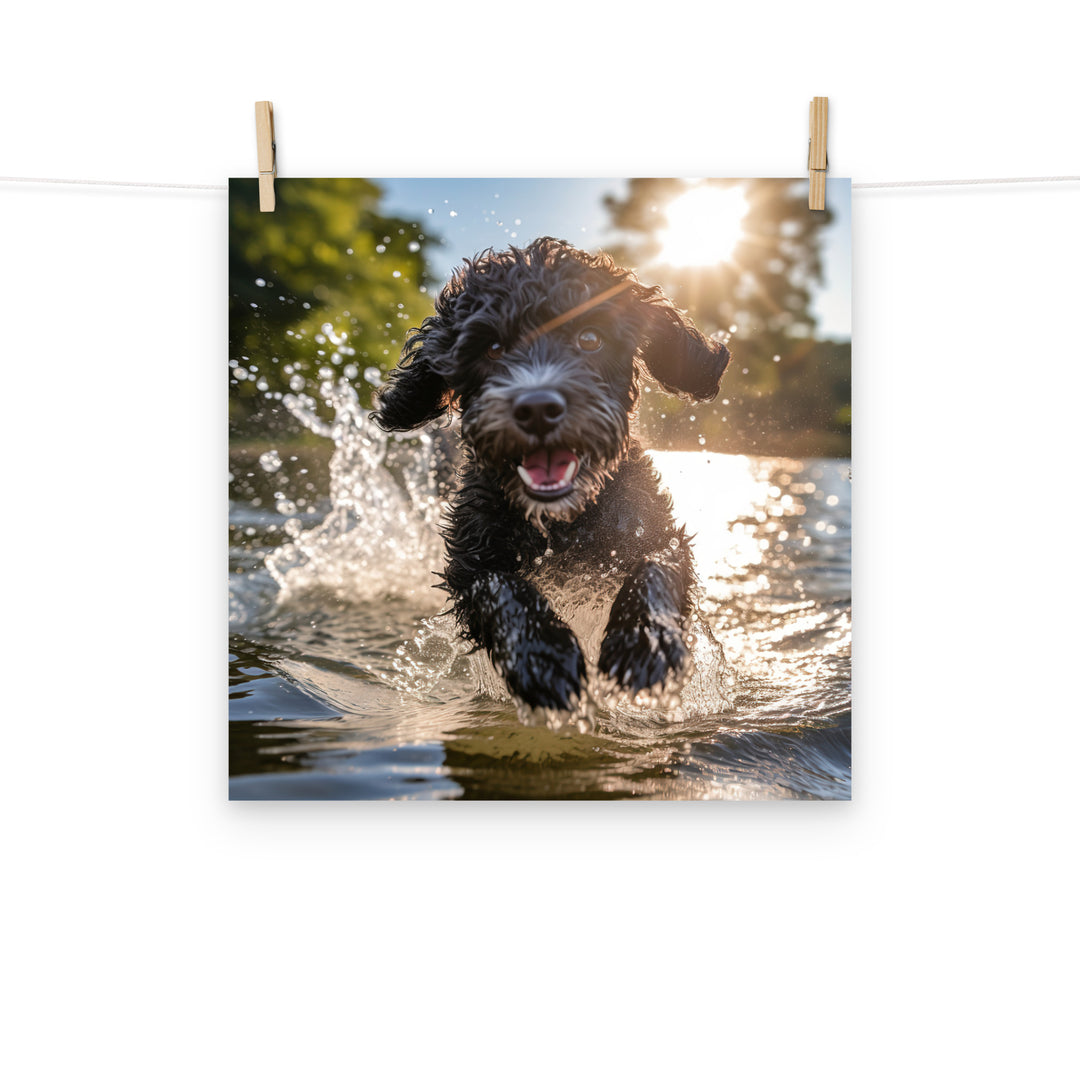 Portuguese Water Dog Photo paper poster - PosterfyAI.com