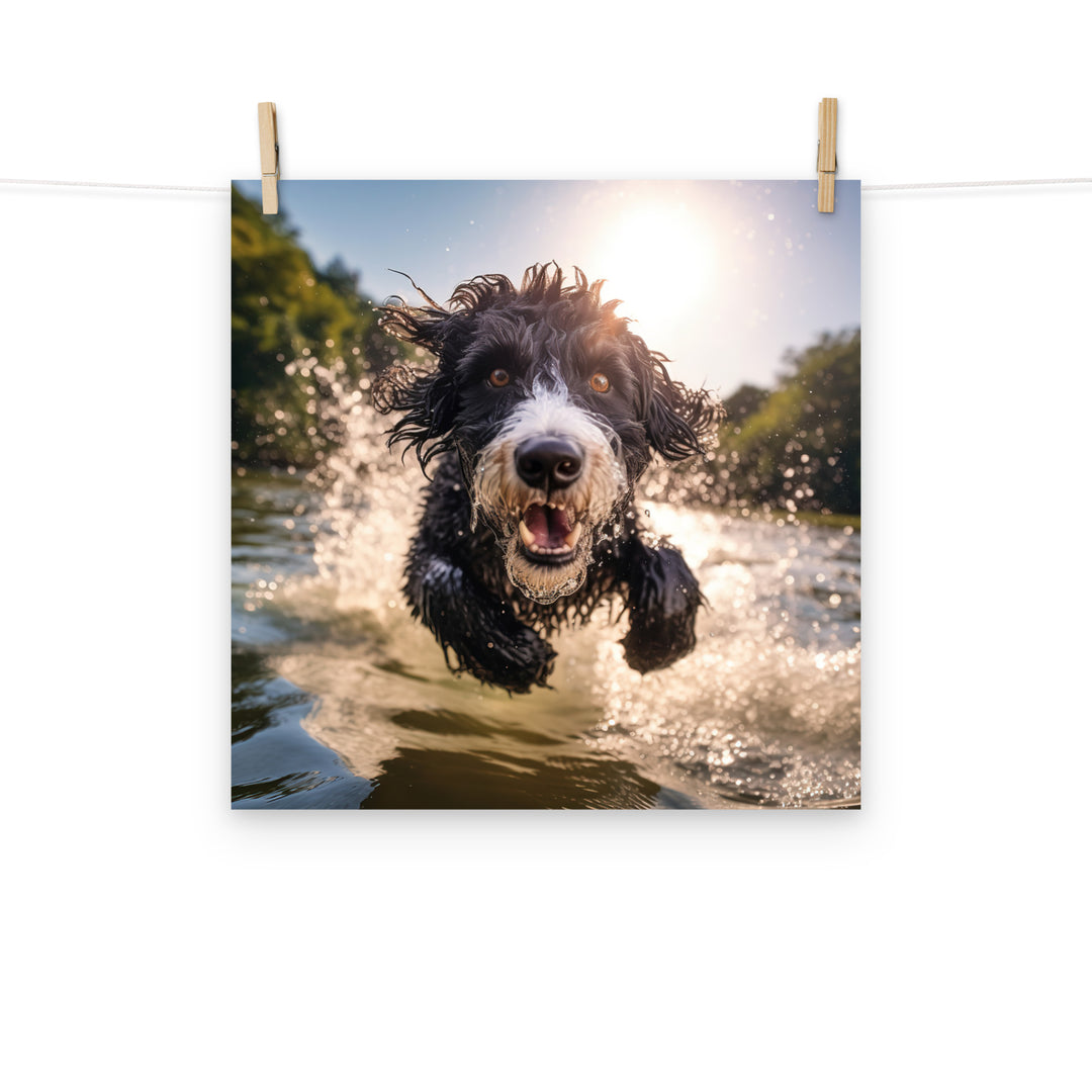 Portuguese Water Dog Photo paper poster - PosterfyAI.com