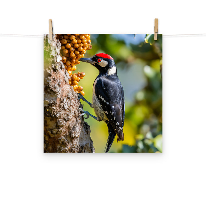 Woodpecker Photo paper poster - PosterfyAI.com