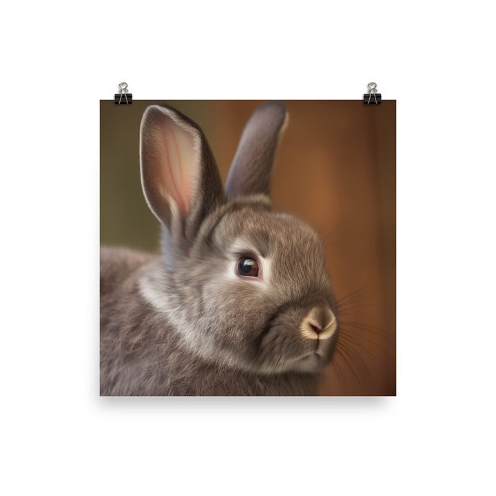 Netherland Dwarf Portrait Photo paper poster - PosterfyAI.com