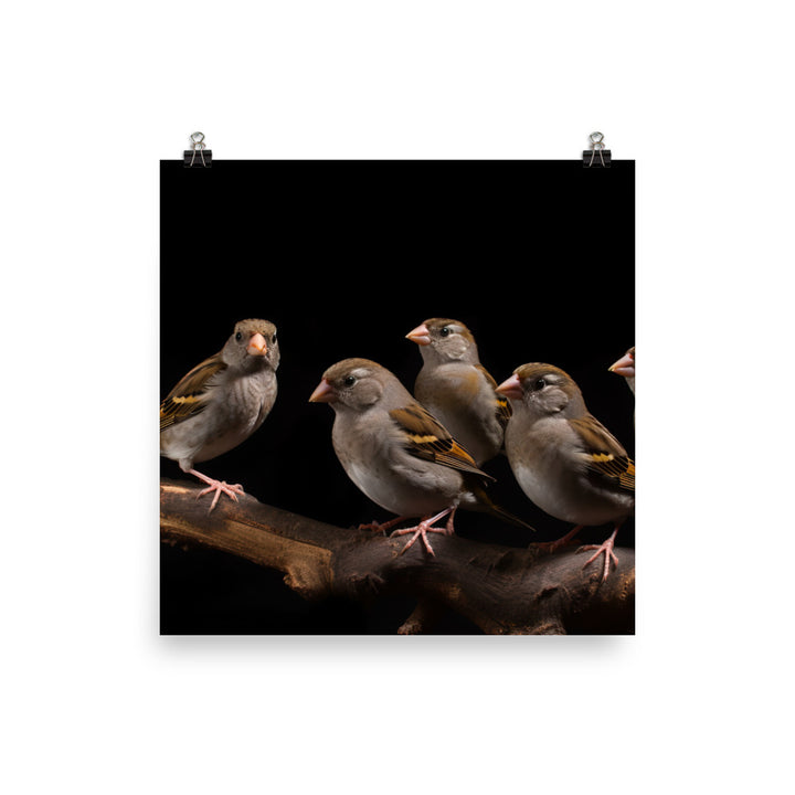 Flock of Society Finches Photo paper poster - PosterfyAI.com