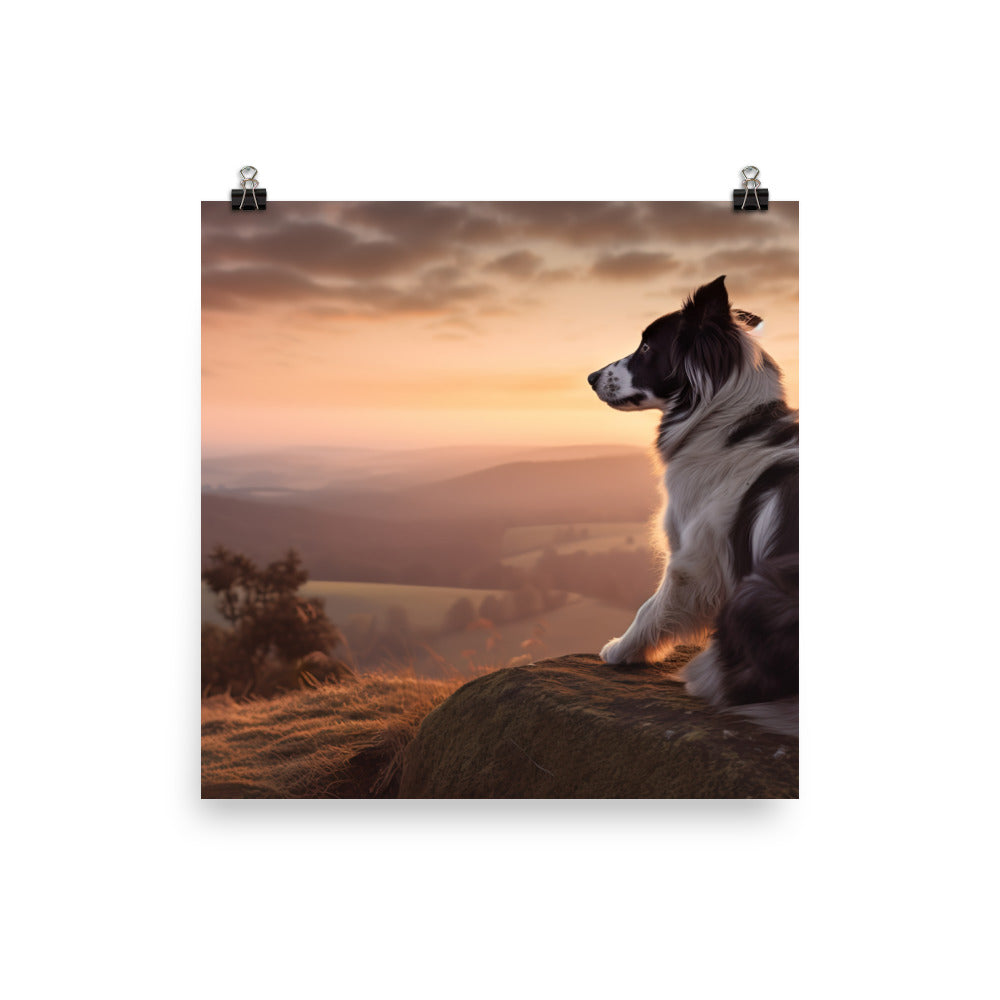 Majestic Border Collie Photo paper poster - PosterfyAI.com