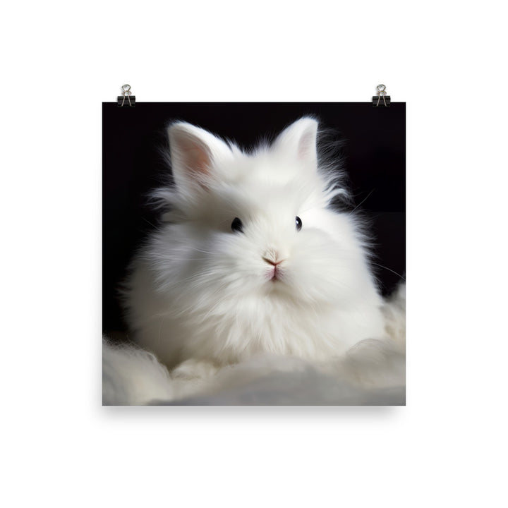 Adorable Satin Angora Bunny Photo paper poster - PosterfyAI.com