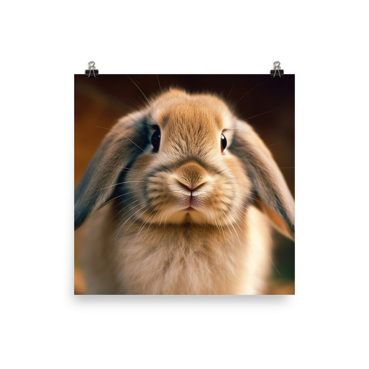 Adorable English Lop Bunny Photo paper poster - PosterfyAI.com