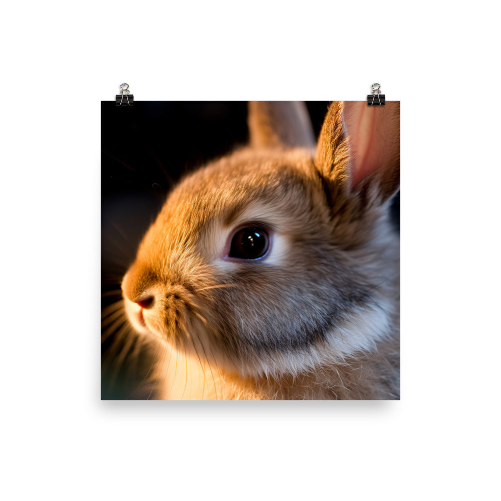 Portrait of a Fluffy American Bunny Photo paper poster - PosterfyAI.com