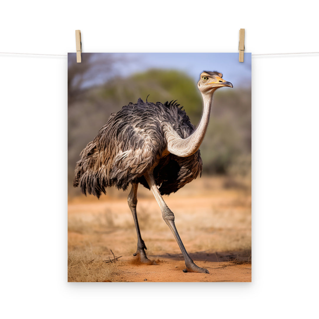 Ostrich Photo paper poster - PosterfyAI.com