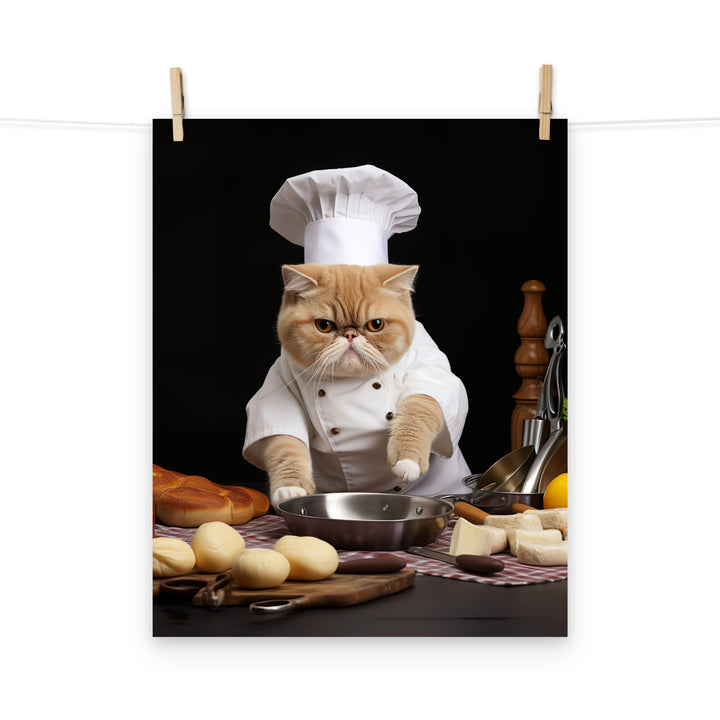 Exotic Shorthair Chef Photo paper poster - PosterfyAI.com