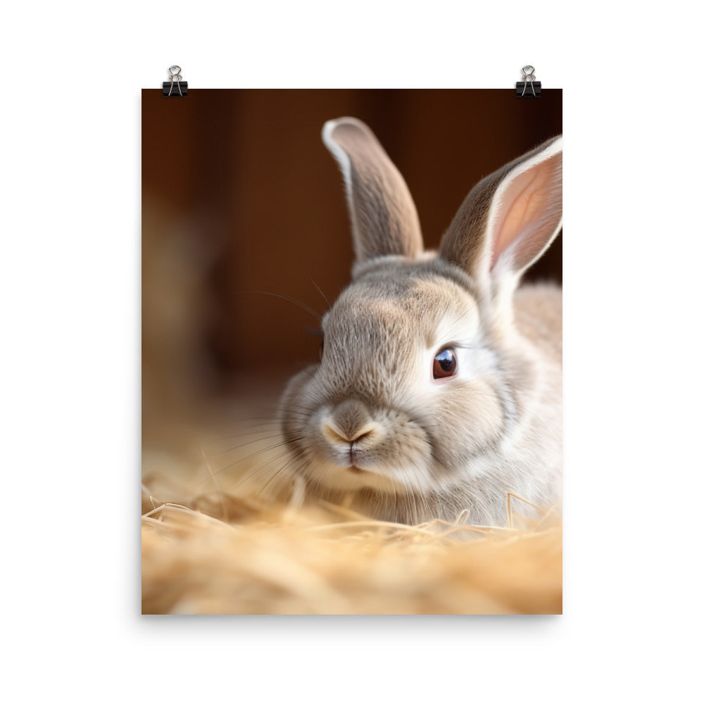 Mini Rex Bunny Photo paper poster - PosterfyAI.com