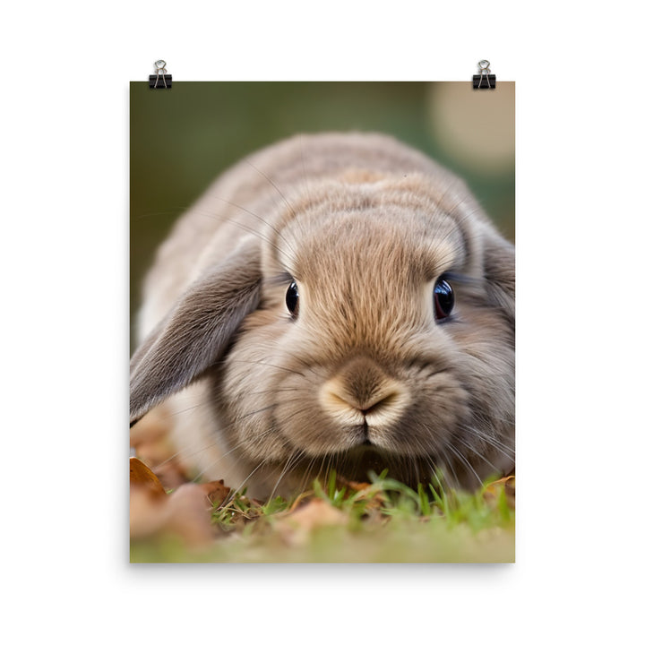 American Fuzzy Lop in the Garden Photo paper poster - PosterfyAI.com