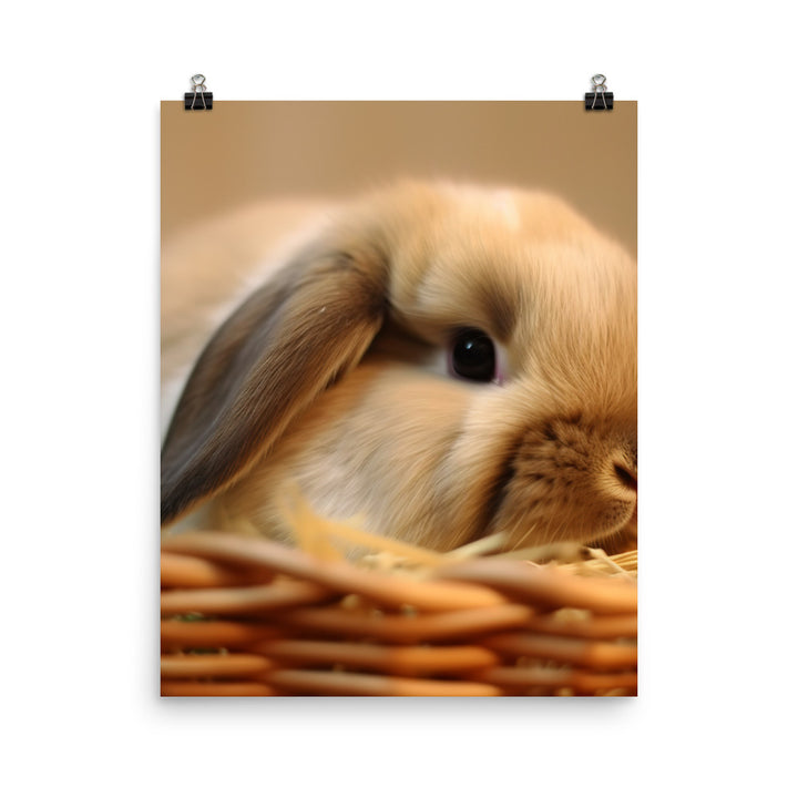American Fuzzy Lop in a Basket Photo paper poster - PosterfyAI.com