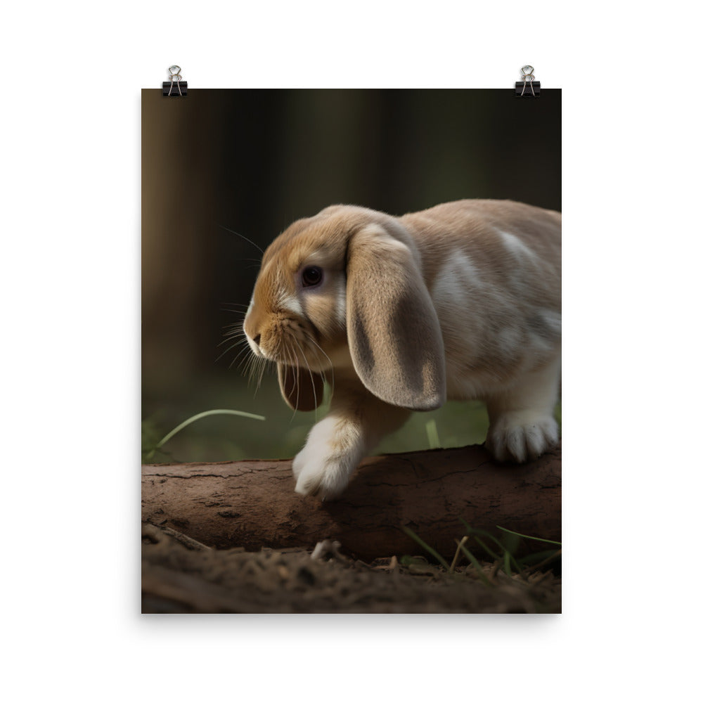 Adventurous English Lop Photo paper poster - PosterfyAI.com