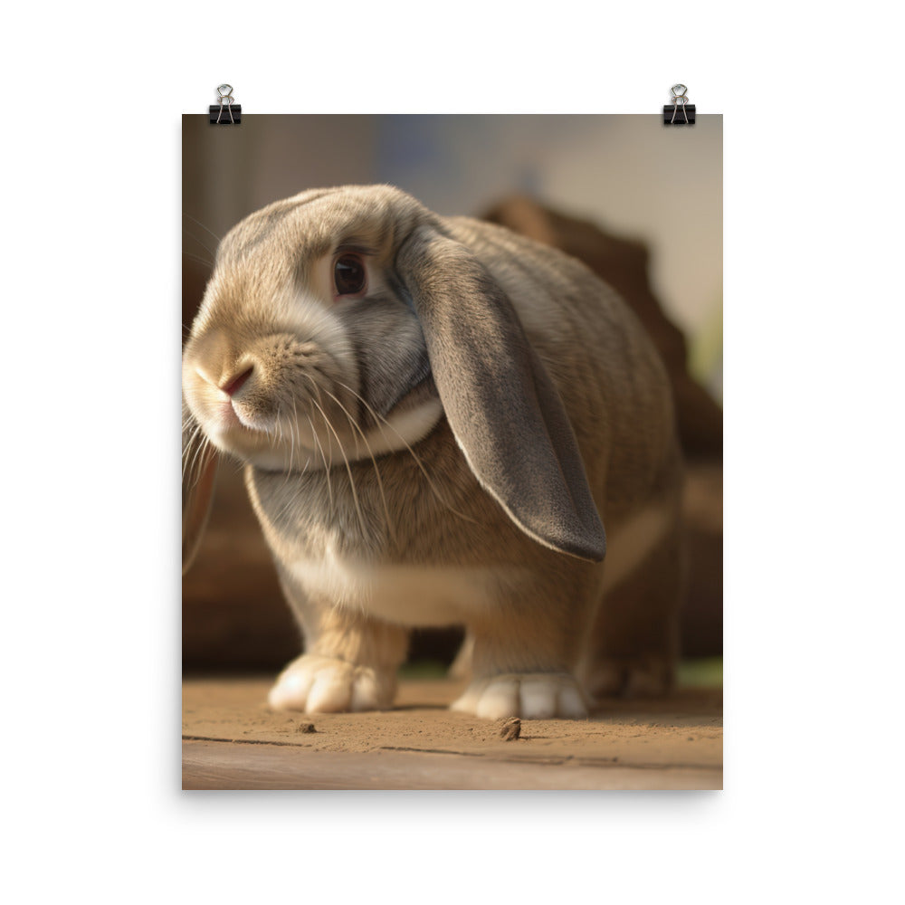 Adventurous English Lop Photo paper poster - PosterfyAI.com