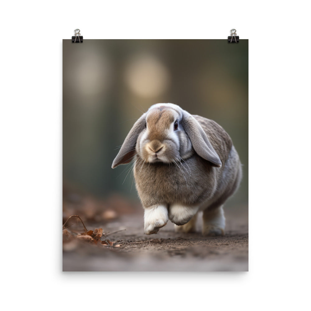 Adventurous English Lop Photo paper poster - PosterfyAI.com
