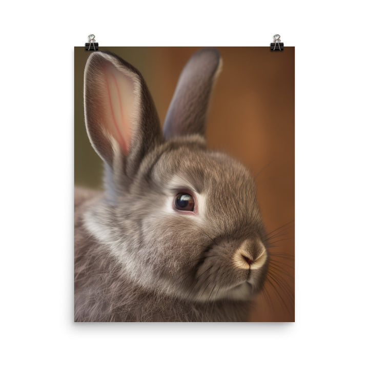Netherland Dwarf Portrait Photo paper poster - PosterfyAI.com
