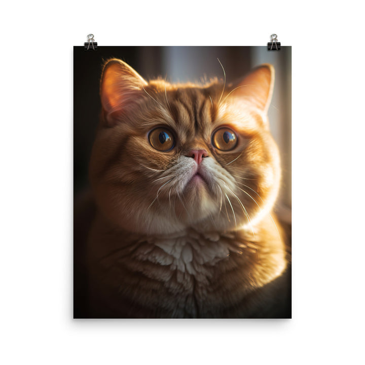 Exotic Shorthair Cat with Big Round Eyes Photo paper poster - PosterfyAI.com