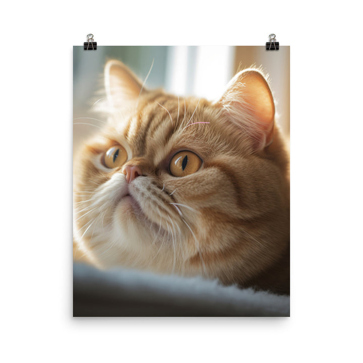 Exotic Shorthair Cat with Big Round Eyes Photo paper poster - PosterfyAI.com