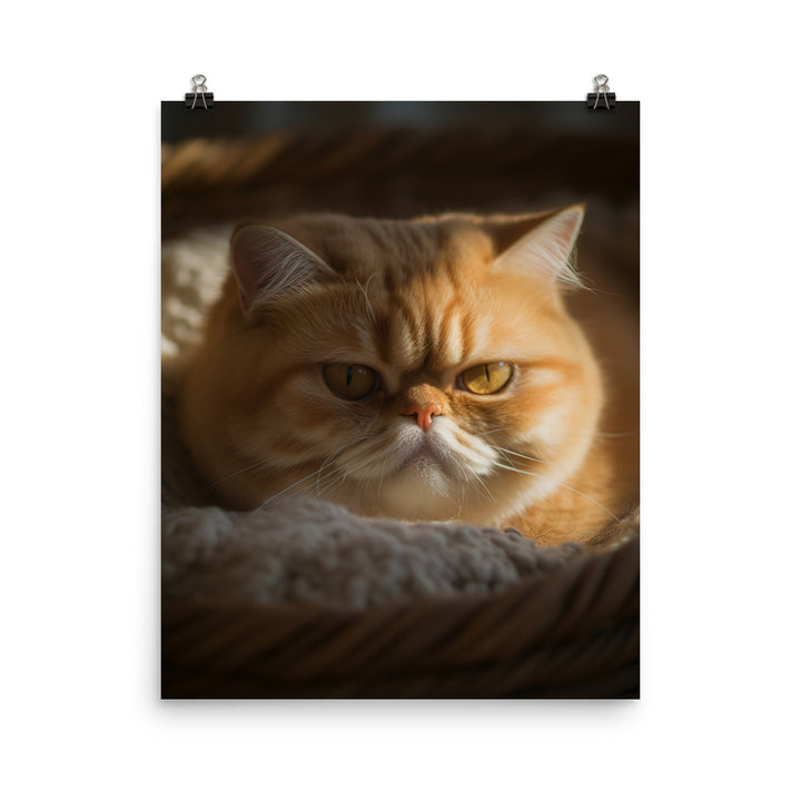 Exotic Shorthair Cat with Big Round Eyes Photo paper poster - PosterfyAI.com