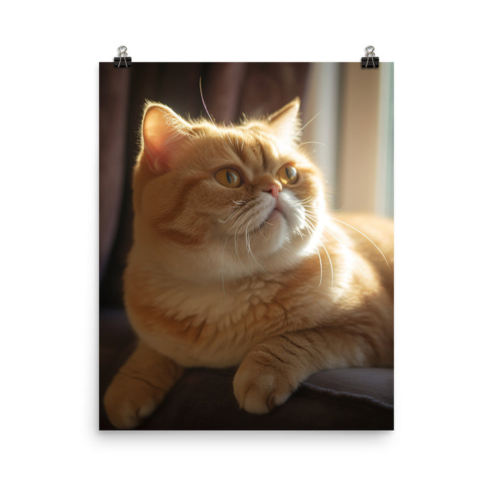 Exotic Shorthair Cat with Big Round Eyes Photo paper poster - PosterfyAI.com