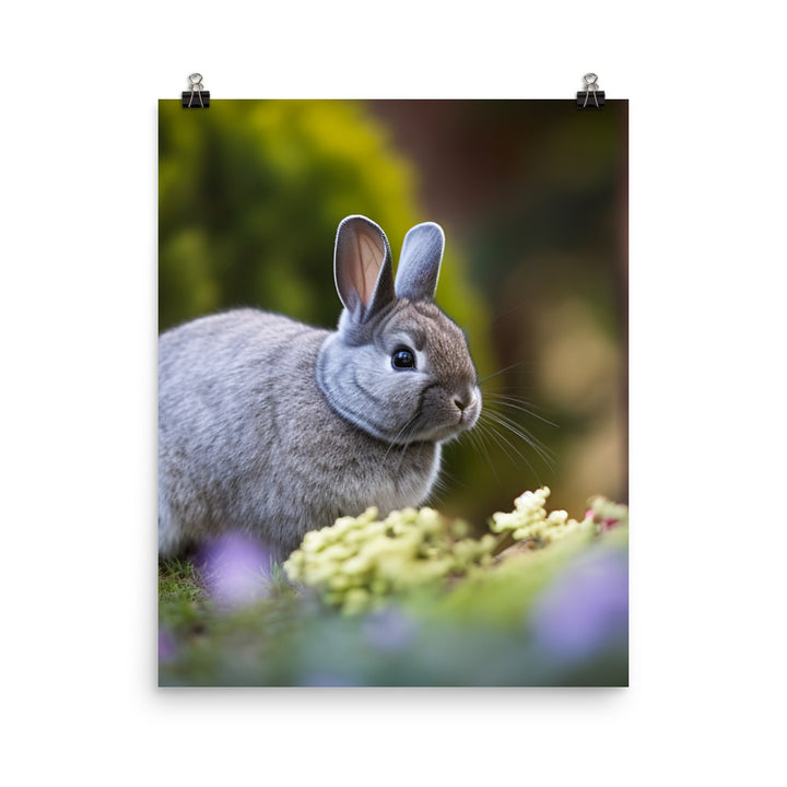 Netherland Dwarf in the Garden Photo paper poster - PosterfyAI.com