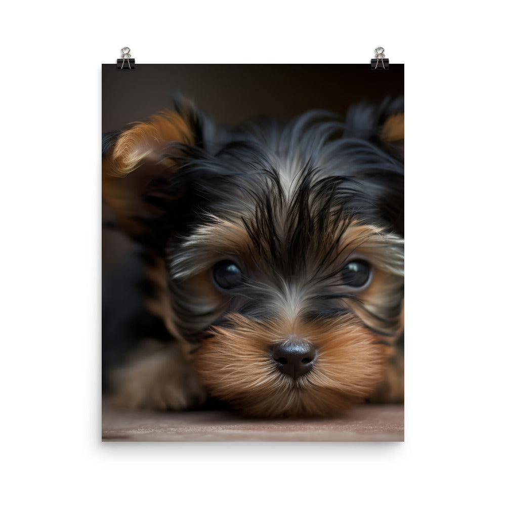 Yorkshire Terrier Pup Photo paper poster - PosterfyAI.com