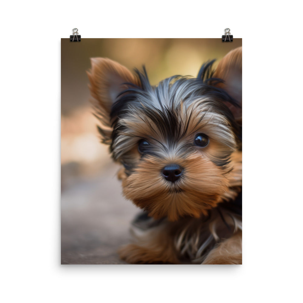 Yorkshire Terrier Pup Photo paper poster - PosterfyAI.com