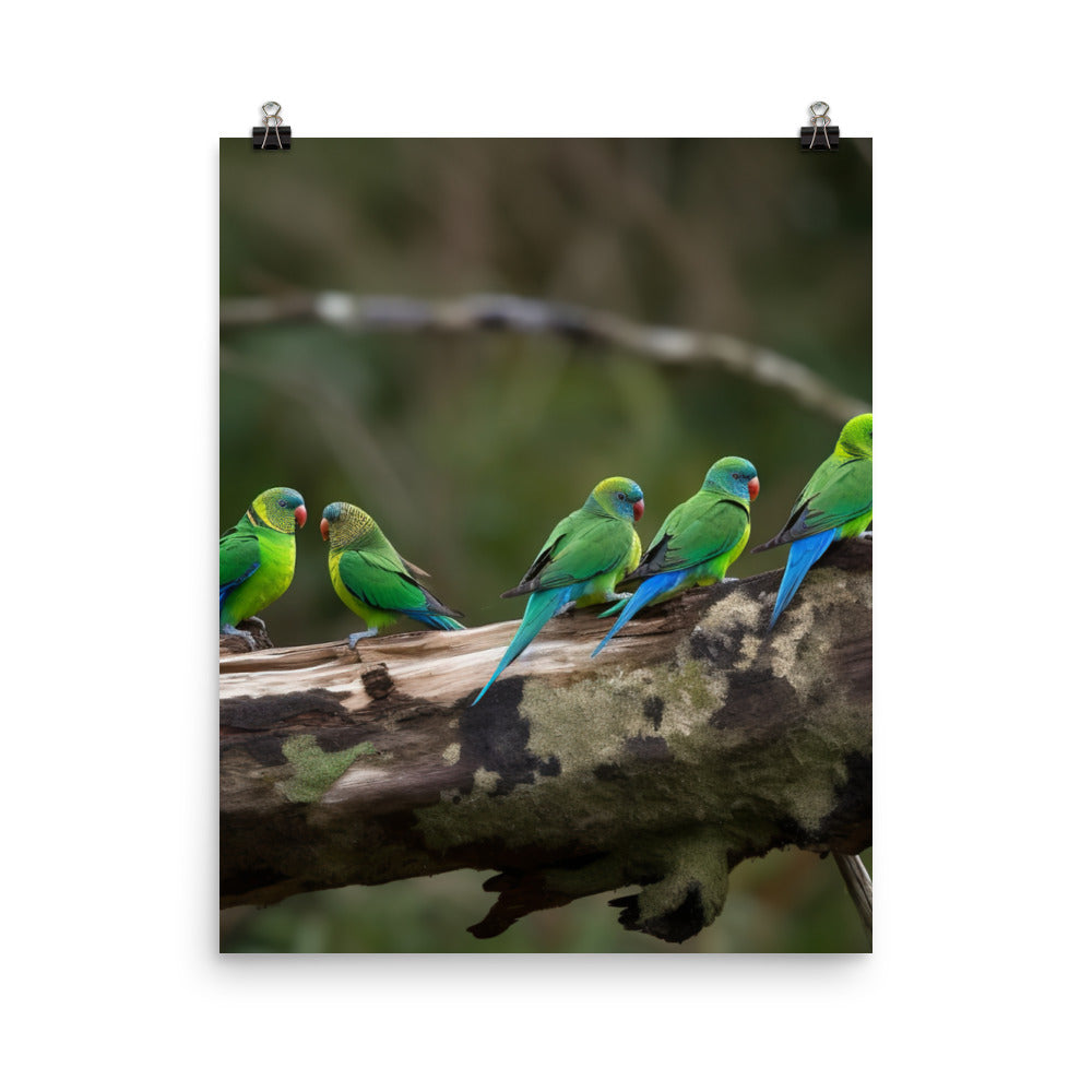Rainbow Parakeets Photo paper poster - PosterfyAI.com
