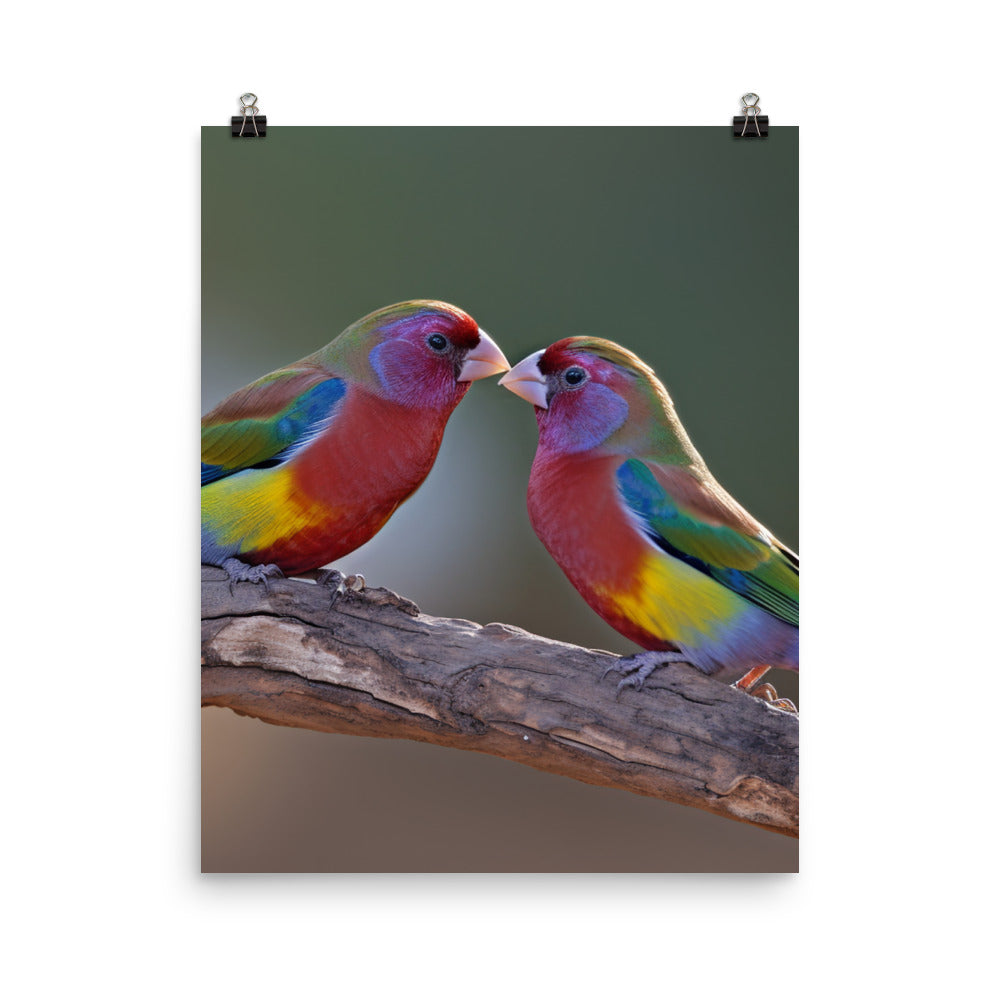 Rainbow Finches in the Wild Photo paper poster - PosterfyAI.com