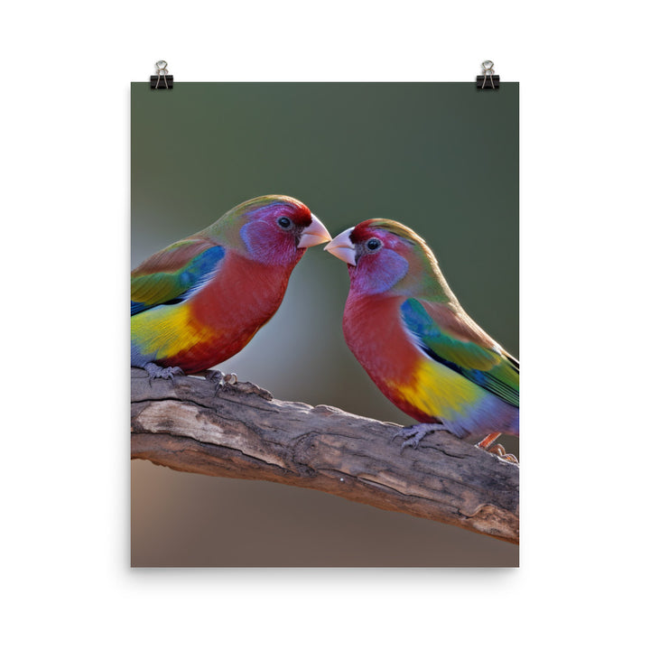 Rainbow Finches in the Wild Photo paper poster - PosterfyAI.com