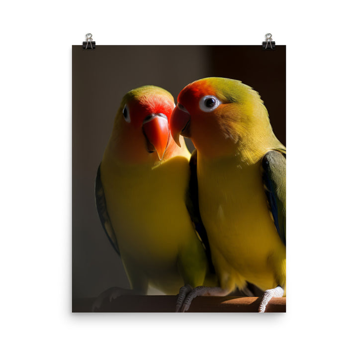 Lovebirds Pair Photo paper poster - PosterfyAI.com