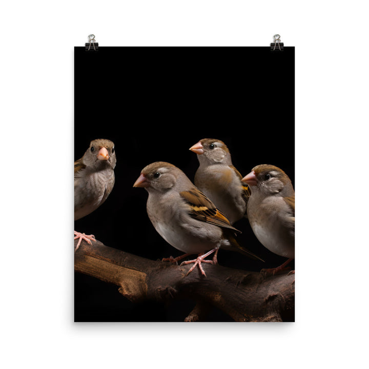 Flock of Society Finches Photo paper poster - PosterfyAI.com