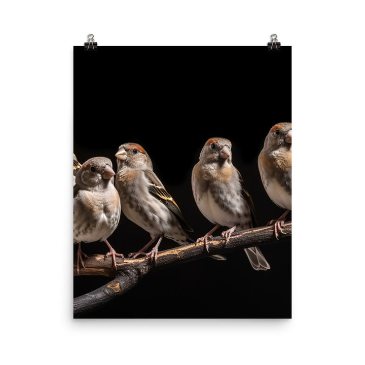 Flock of Society Finches Photo paper poster - PosterfyAI.com