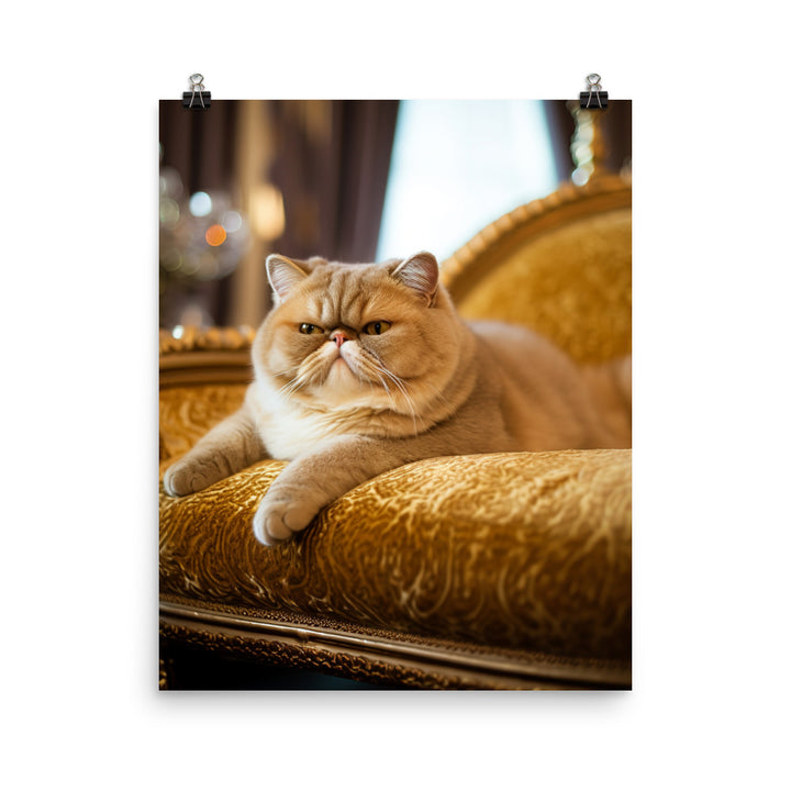 Exotic Shorthair Cat Lounging Photo paper poster - PosterfyAI.com